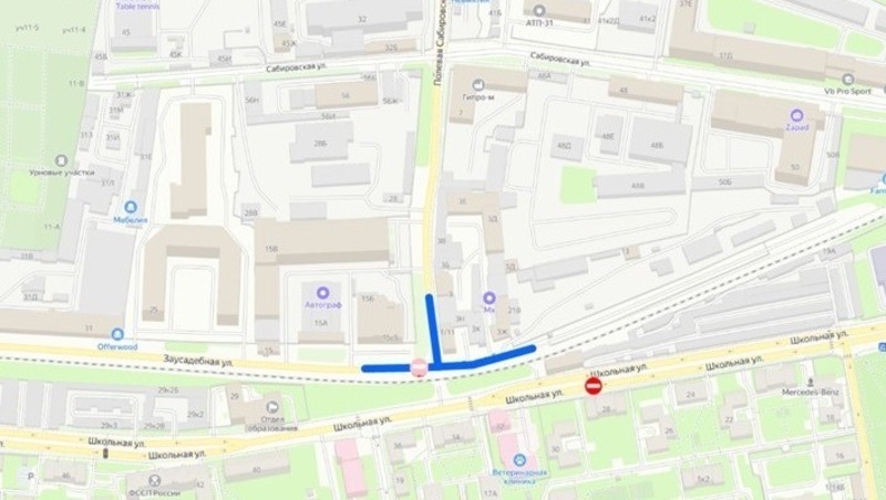 Движение по Заусадебной улице закроют с 28 января по 1 февраля в Петербурге