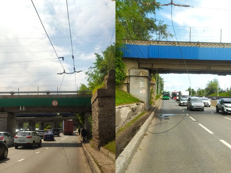 Троллейбус №13 в Казани перестал ходить из-за ДТП под мостом на Воровского