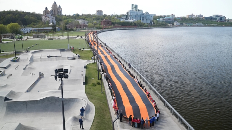 300-метровую георгиевскую ленту развернут в честь Дня Победы в Казани