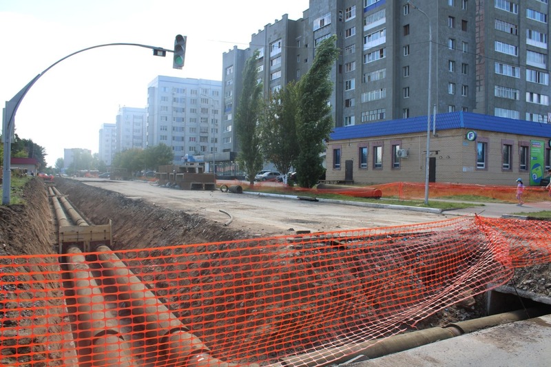 Ремонт теплосетей завершается на улице Тази Гиззата в Елабуге