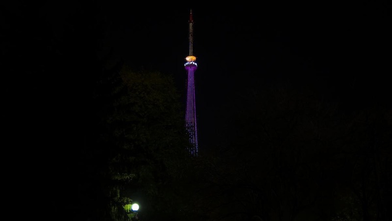 Праздничную подсветку в честь Дня студента включат на телебашне в Челябинске 25 января