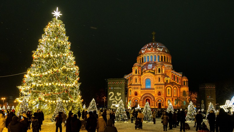 Главную новогоднюю ель Кронштадта признали лучшей в России