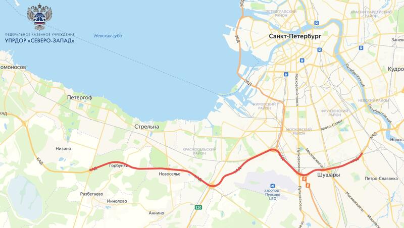 Движение грузовых автомобилей запретят на участке КАД в Петербурге 2–6 июня