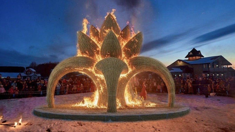 Арт-объект «Каменный цветок» сожгут на Масленицу в Свердловской области