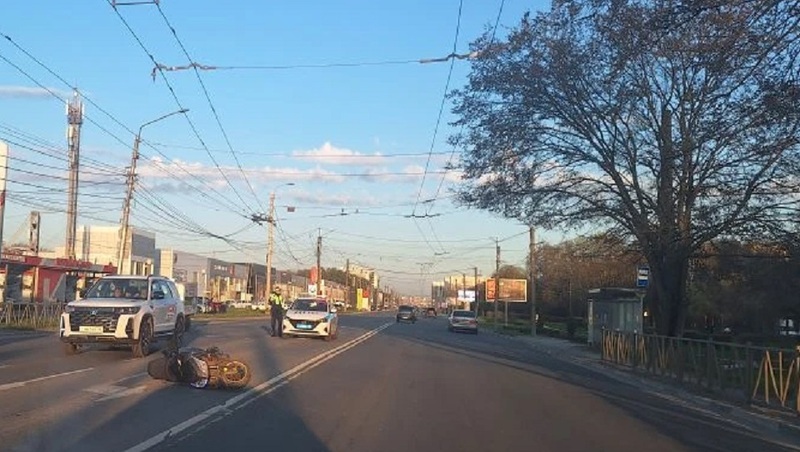 В Рязани на Московском шоссе мотоциклист попал в ДТП