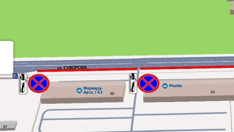 На улице Суворова появятся новые дорожные знаки