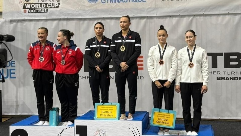 Петербурженка София Аляева завоевала золото Кубка мира по прыжкам на батуте