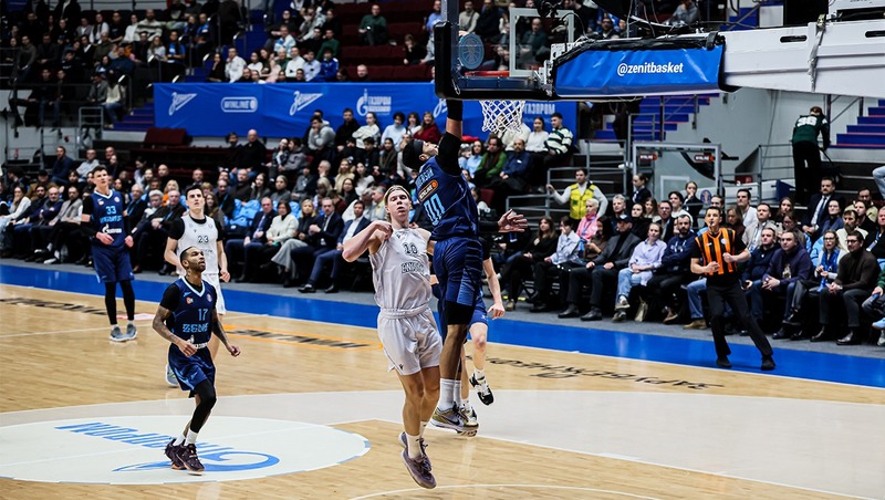 БК «Зенит» победил «Енисей» со счётом 106:56 в матче Единой лиги