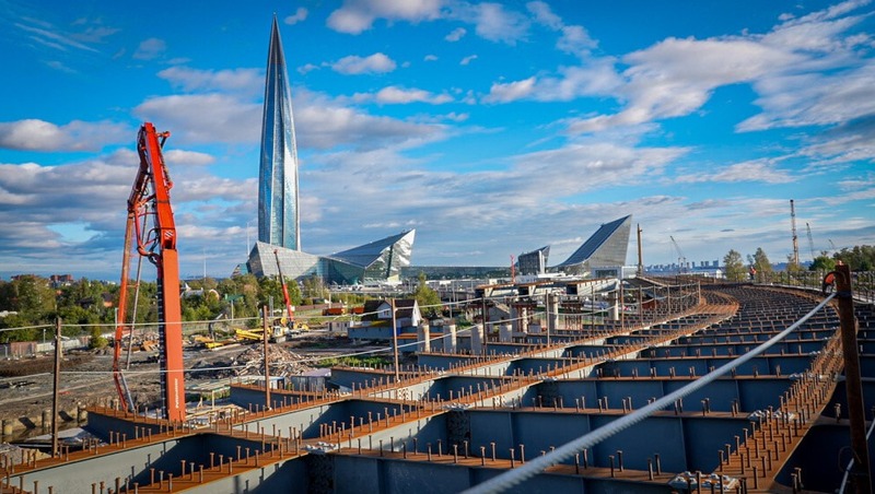 Беглов: На 50% готовы опоры будущего путепровода магистрали М-32