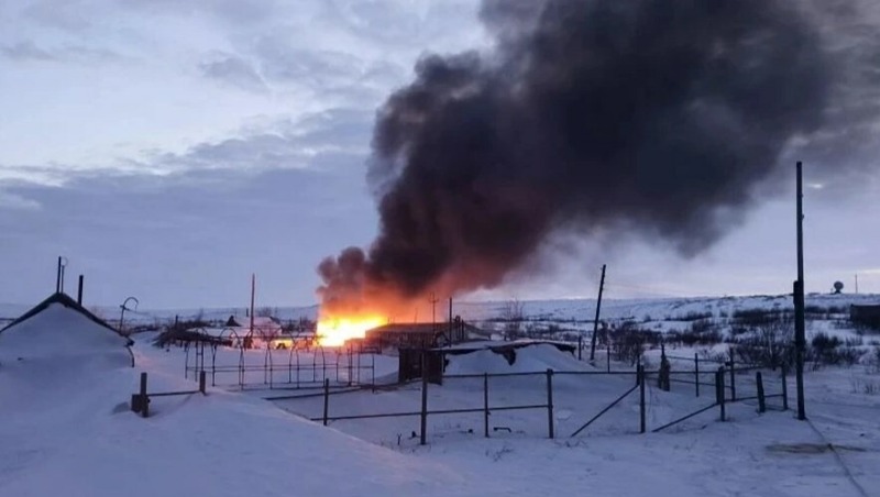 3 козы погибли в пожаре в пос. Эвенск на Колым