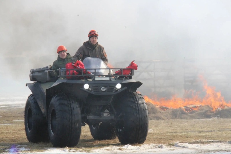 В Азовском районе прошли учения по защите от пожаров и паводков